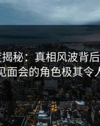 17c深度揭秘：真相风波背后，大V在粉丝见面会的角色极其令人意外