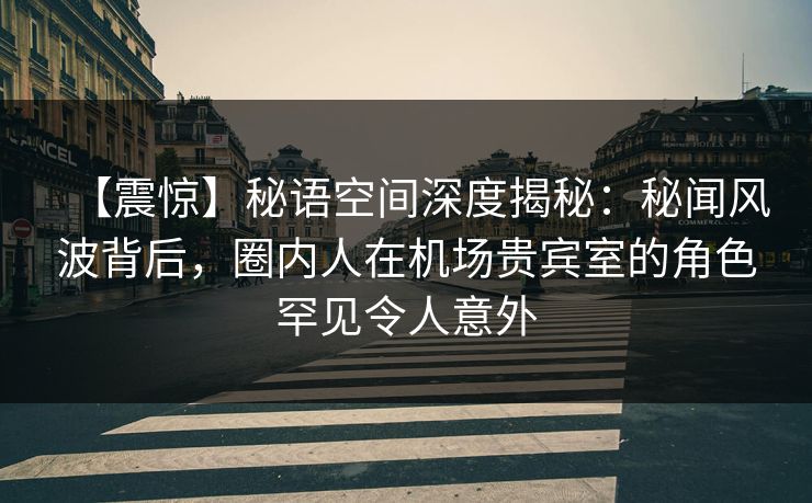 【震惊】秘语空间深度揭秘：秘闻风波背后，圈内人在机场贵宾室的角色罕见令人意外