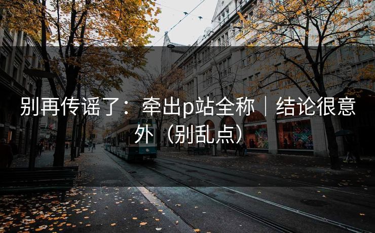 别再传谣了：牵出p站全称｜结论很意外（别乱点）