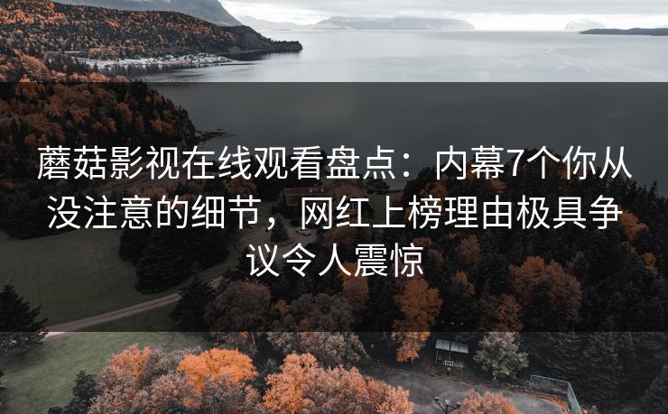 蘑菇影视在线观看盘点：内幕7个你从没注意的细节，网红上榜理由极具争议令人震惊