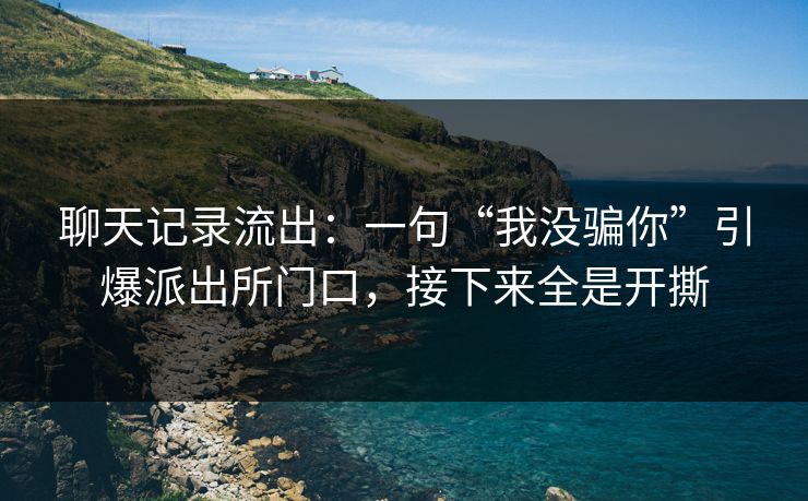 聊天记录流出：一句“我没骗你”引爆派出所门口，接下来全是开撕