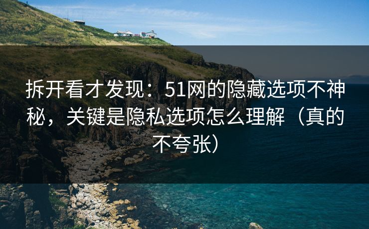 拆开看才发现：51网的隐藏选项不神秘，关键是隐私选项怎么理解（真的不夸张）